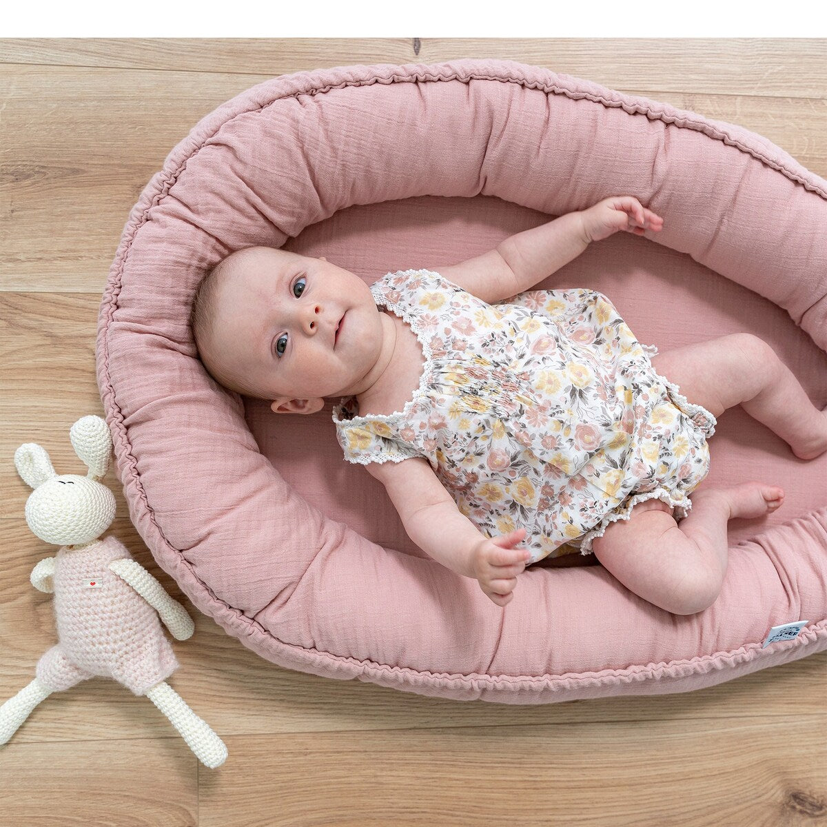 Babynest NIDO musselin 80x55 cm i grønn farge