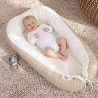 Babynest vaffelpiqué vendbart 90x50 cm bomull nærbilde av fyll