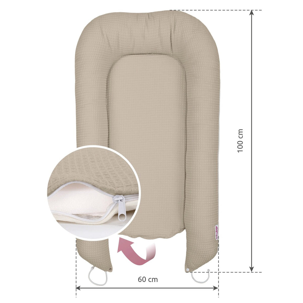 Babynest vaffelpiqué vendbart 90x50 cm bomull - babybay