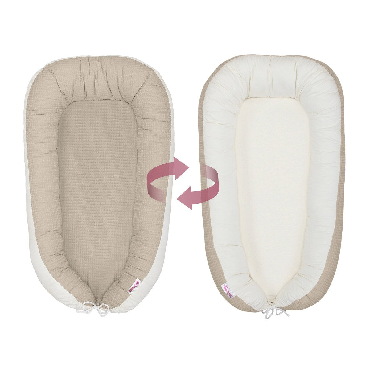 Babynest vaffelpiqué vendbart 90x50 cm bomull - babybay