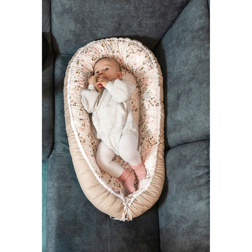 Babynest vendbart design 55x95 cm bomull - Ullenboom