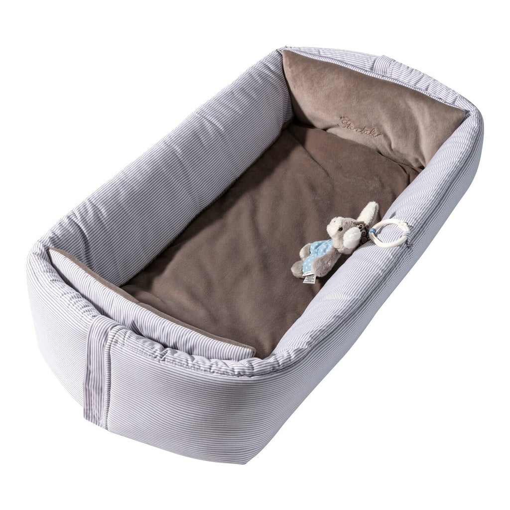 Babynest vendbart med vaffelmønster og kosedyr bakside