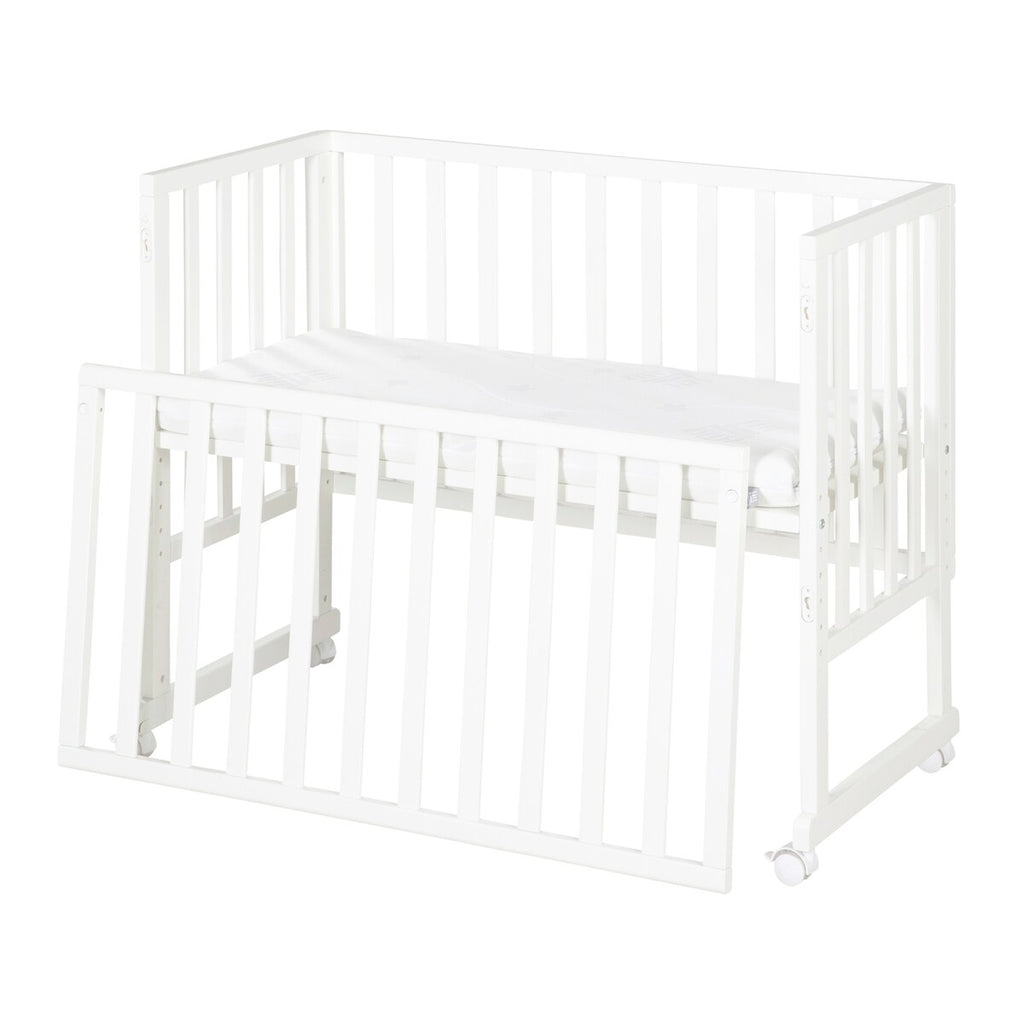 Babyseng og bedside-seng 3-i-1 med barriere og madrass forfra