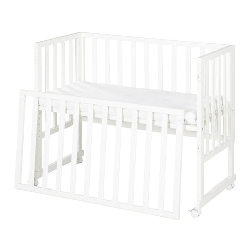 Babyseng og bedside-seng 3-i-1 med barriere og madrass forfra