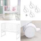 Babyseng og bedside-seng 3-i-1 med barriere og madrass - roba