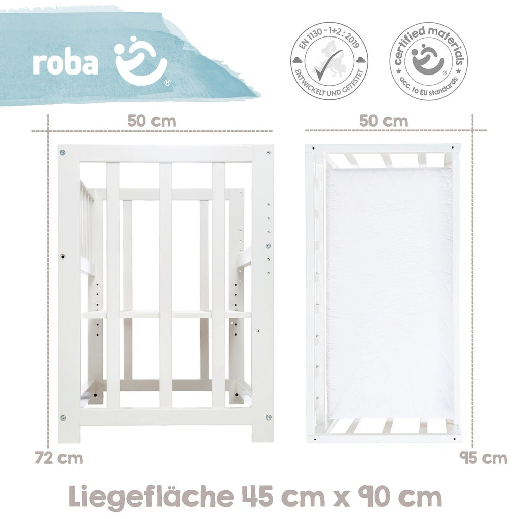 Babyseng 4-i-1 Indibär med vugge og bedside-funksjon med sengesett