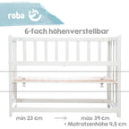 Babyseng 4-i-1 Indibär med vugge og bedside-funksjon med polstret nestekant