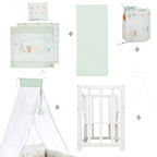 Babyseng 4-i-1 Woodland Buddies 45x90 cm festestropp for sikkerhet
