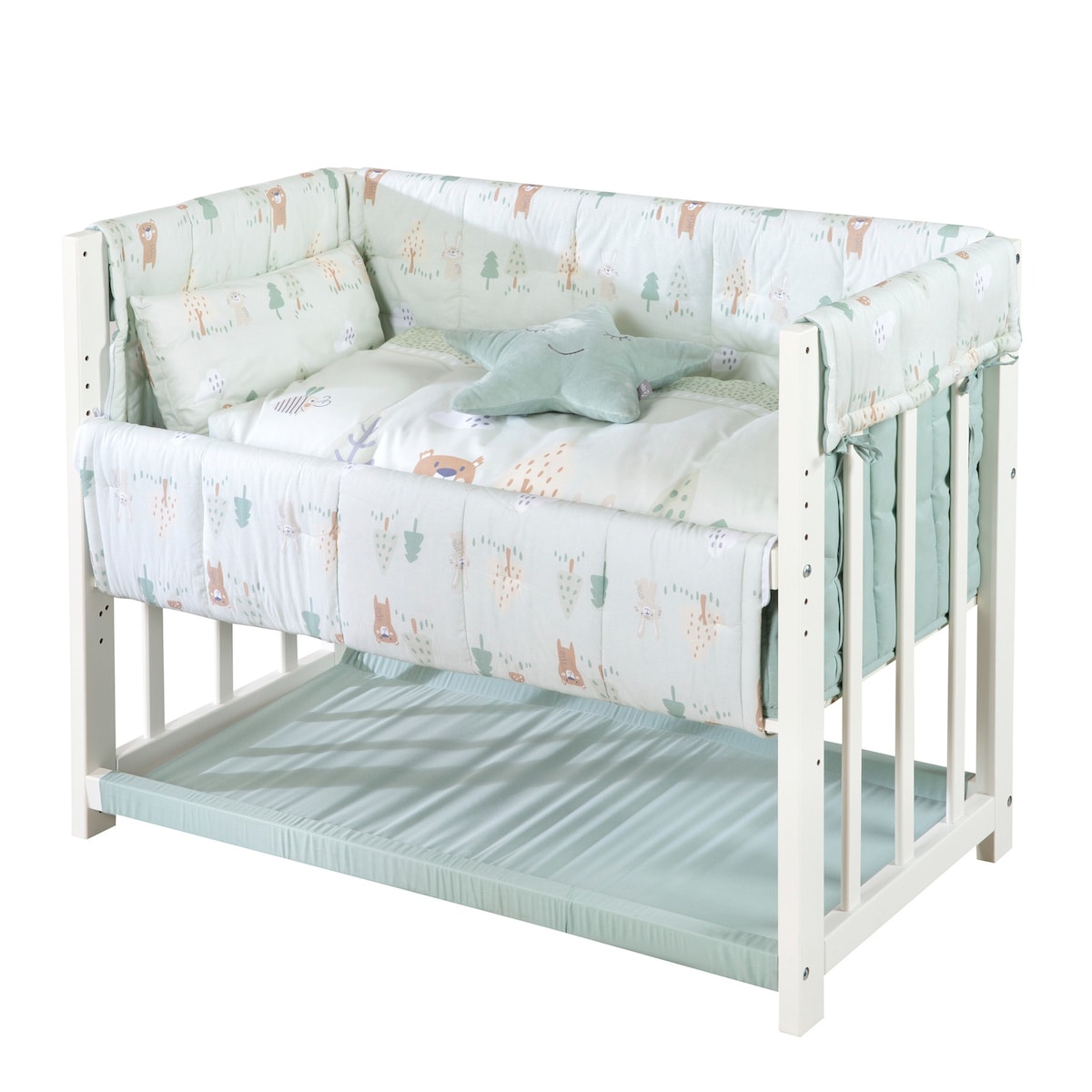 Babyseng 4-i-1 Woodland Buddies 45x90 cm detalj av treverk