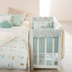 Babyseng 4-i-1 Woodland Buddies 45x90 cm oppbevaringsplass under