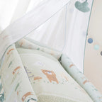 Babyseng 4-i-1 Woodland Buddies 45x90 cm som sittebenk