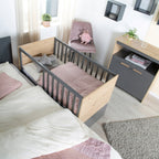 Detalj av Babyseng og bedside crib 60x120 cm Anna 2-i-1 treverk