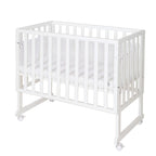 Babyseng og bedside-seng 3-i-1 med barriere Sternenzauber grå - roba forfra