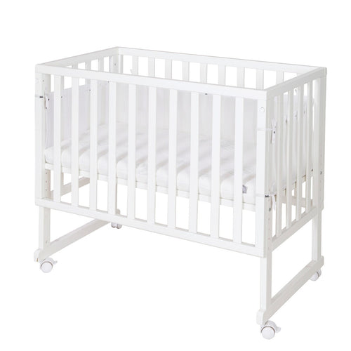 Babyseng og bedside-seng 3-i-1 med barriere Sternenzauber grå - roba forfra