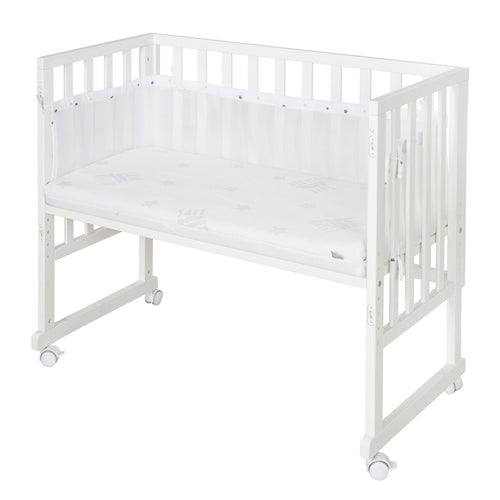 Babyseng og bedside-seng 3-i-1 med barriere Sternenzauber grå - roba bakside