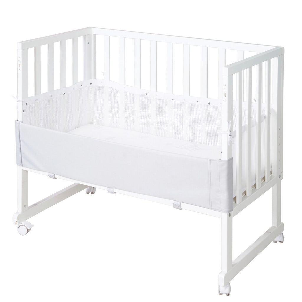 Detalj av barriere på Babyseng og bedside-seng 3-i-1 med barriere Sternenzauber grå - roba