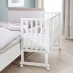 Hjul med fotbrems på Babyseng og bedside-seng 3-i-1 med barriere Sternenzauber grå - roba