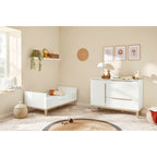 Montert Babyseng Juna 70x140 cm med tre åpne spiler