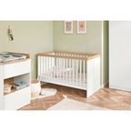 Babyseng Linje 70x140 cm konvertibel til juniorseng detalj av trestruktur
