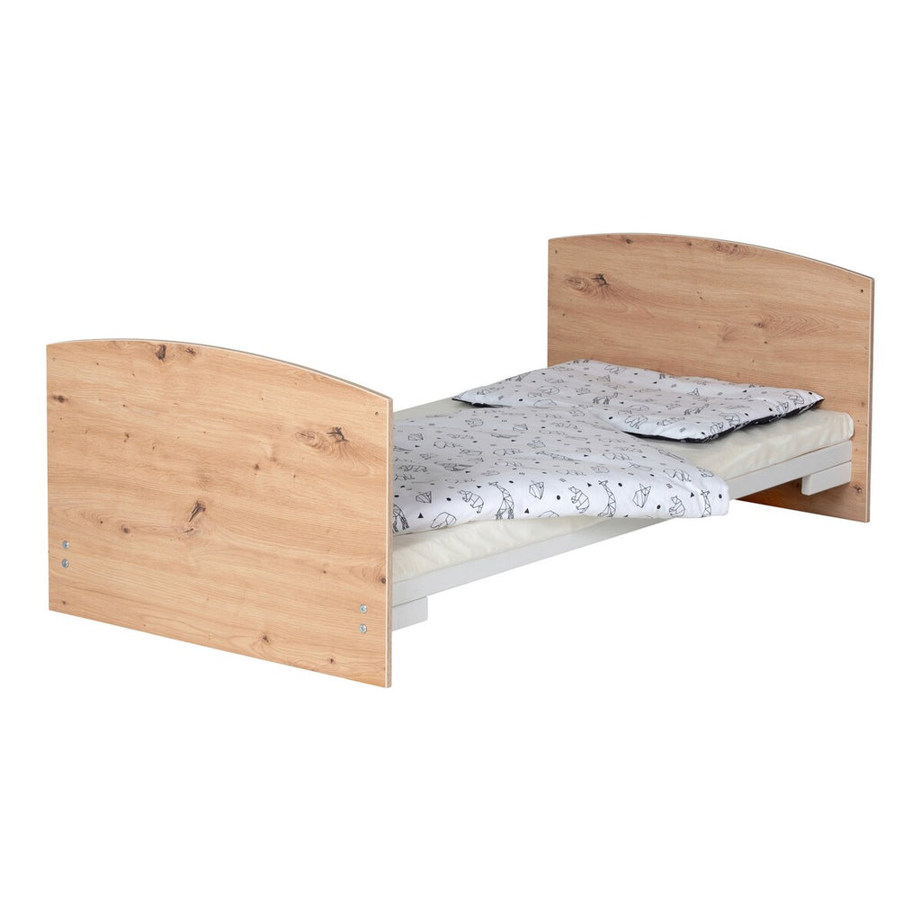 Babyseng Pepe 70x140 cm, kombiseng med juniorseng-ombygging montert