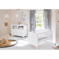 Babyseng og stellekommode Florentina ekstra bred 70x140 cm forfra