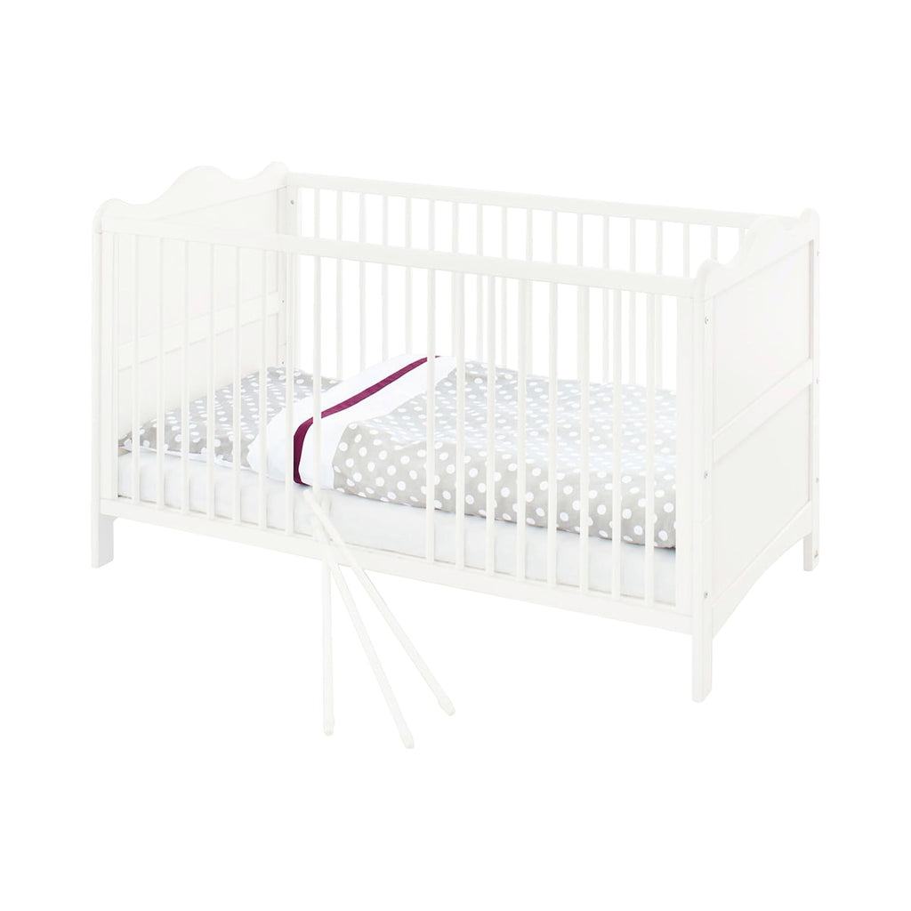 Babyseng og stellekommode Florentina ekstra bred 70x140 cm bakside