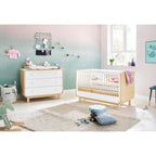 Babyseng og stellekommode Round bred 70x140 cm forfra