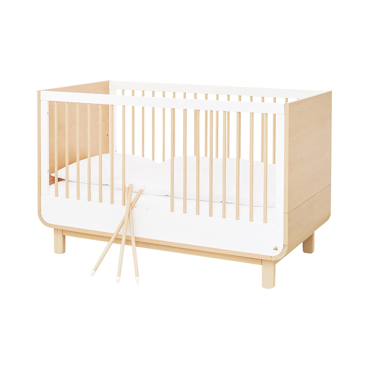 Babyseng og stellekommode Round bred 70x140 cm bakside