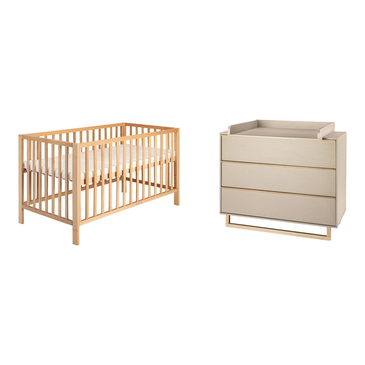 Babyseng og stellekommode Terry 2-delt sett bakside