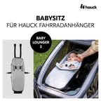 Babysete og nyfødtinnlegg Baby Lounger 2 fra 1 mnd, grå bakside