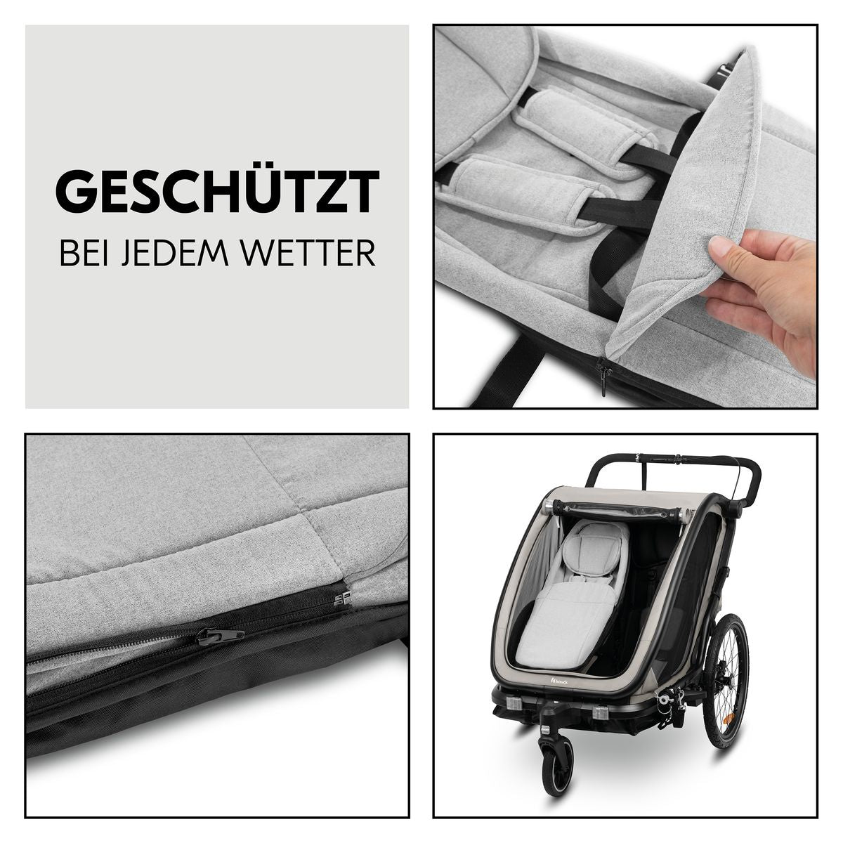 Babysete og nyfødtinnlegg Baby Lounger 2 fra 1 mnd, grå med beindekke