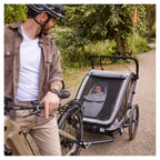 Bruk av Babysete og nyfødtinnlegg Baby Lounger 2 fra 1 mnd, grå i sykkelvogn