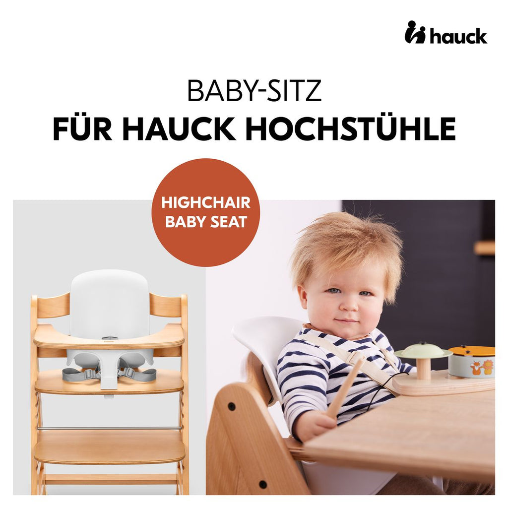 Babysete med rygglene og sikkerhetsbøyle fra 6 mnd, hvit - Hauck bakside