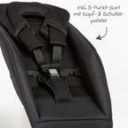 Babysete Velobaby til Velo 2 detalj av sele og polstring svart