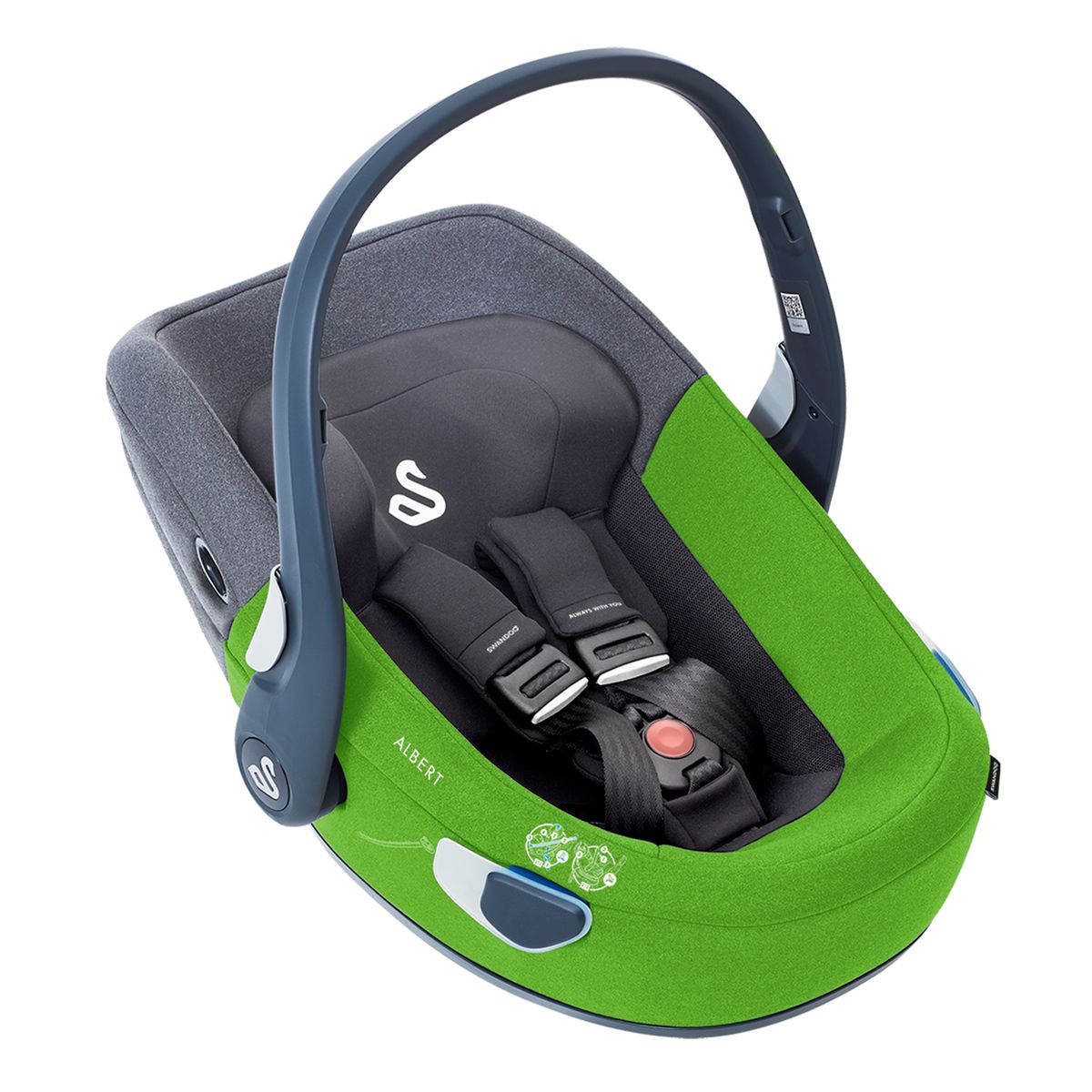 Babystol Albert i-Size 1.2 fra fødsel til 18 mnd, 40-85 cm - Swandoo forfra