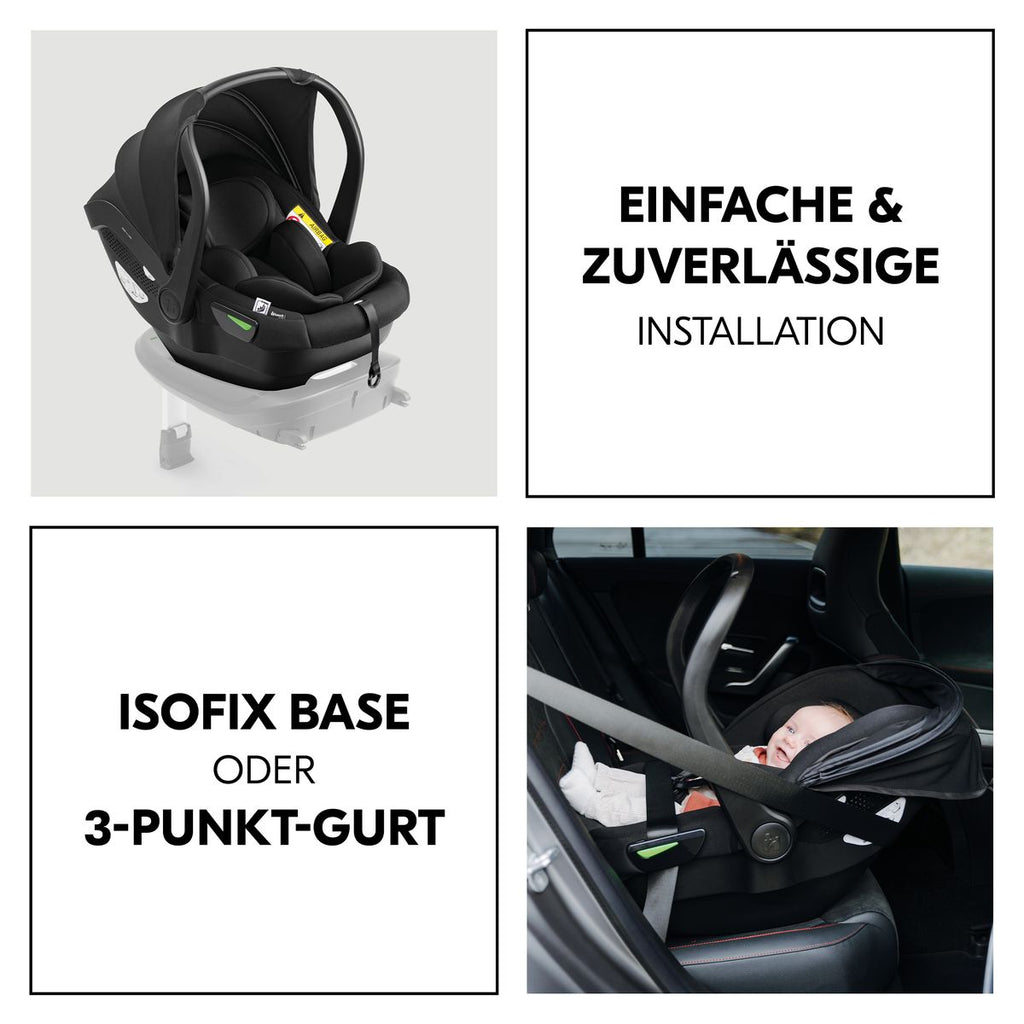 Sidetilsyn av Babystol Drive N Care i-Size med sidesammenstøtbeskyttelse