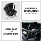 Sidetilsyn av Babystol Drive N Care i-Size med sidesammenstøtbeskyttelse