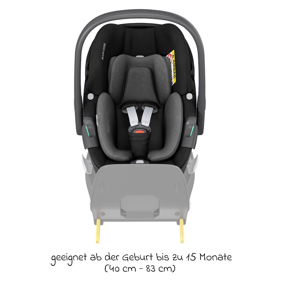 Detalj av festemekanisme på Babystol Pebble 360 i-Size dreibar
