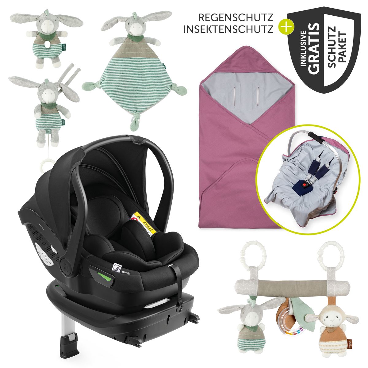 Babystol-sett Drive N Care i-Size 40-87 cm med Isofix-base forfra