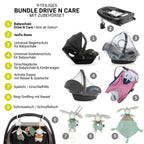 Babystol-sett Drive N Care i-Size 40-87 cm med Isofix-base bakside