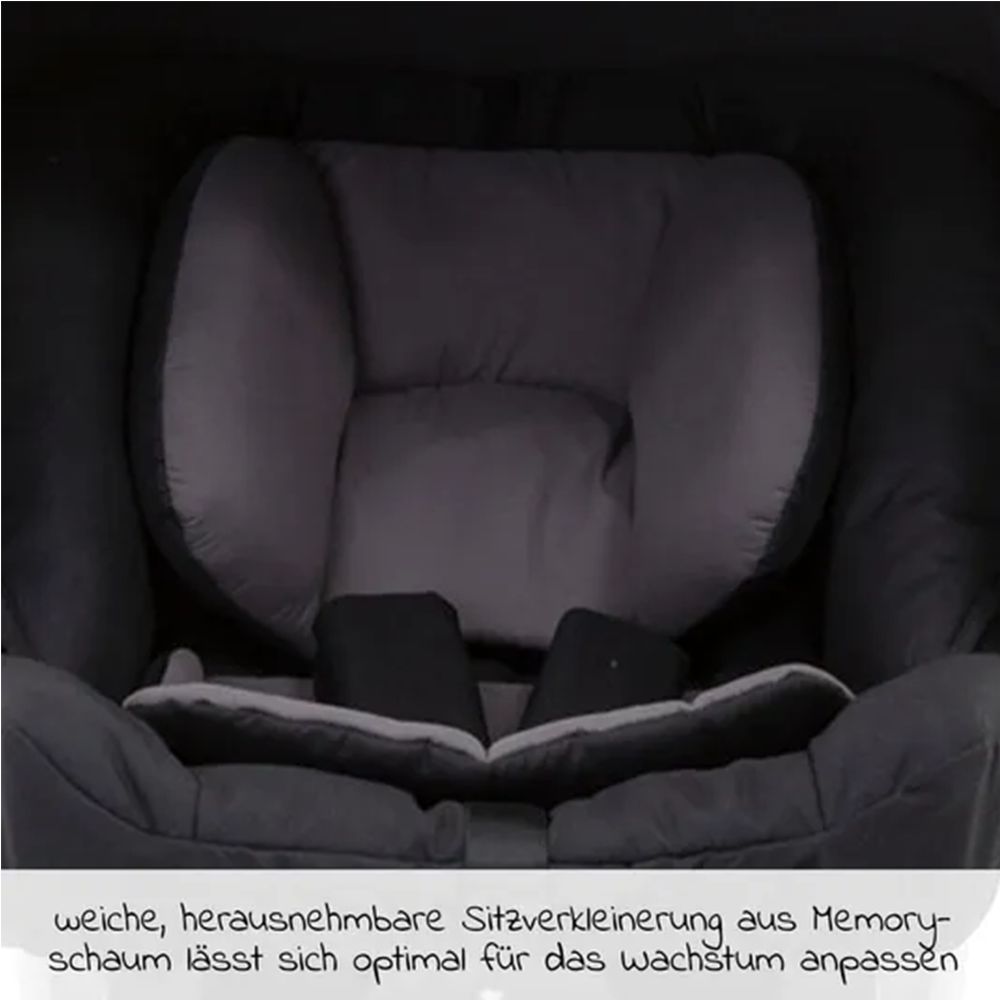 Babystol SnugEssentials i-Size 40-75 cm 3,66 kg svart nærbilde av solskjerm