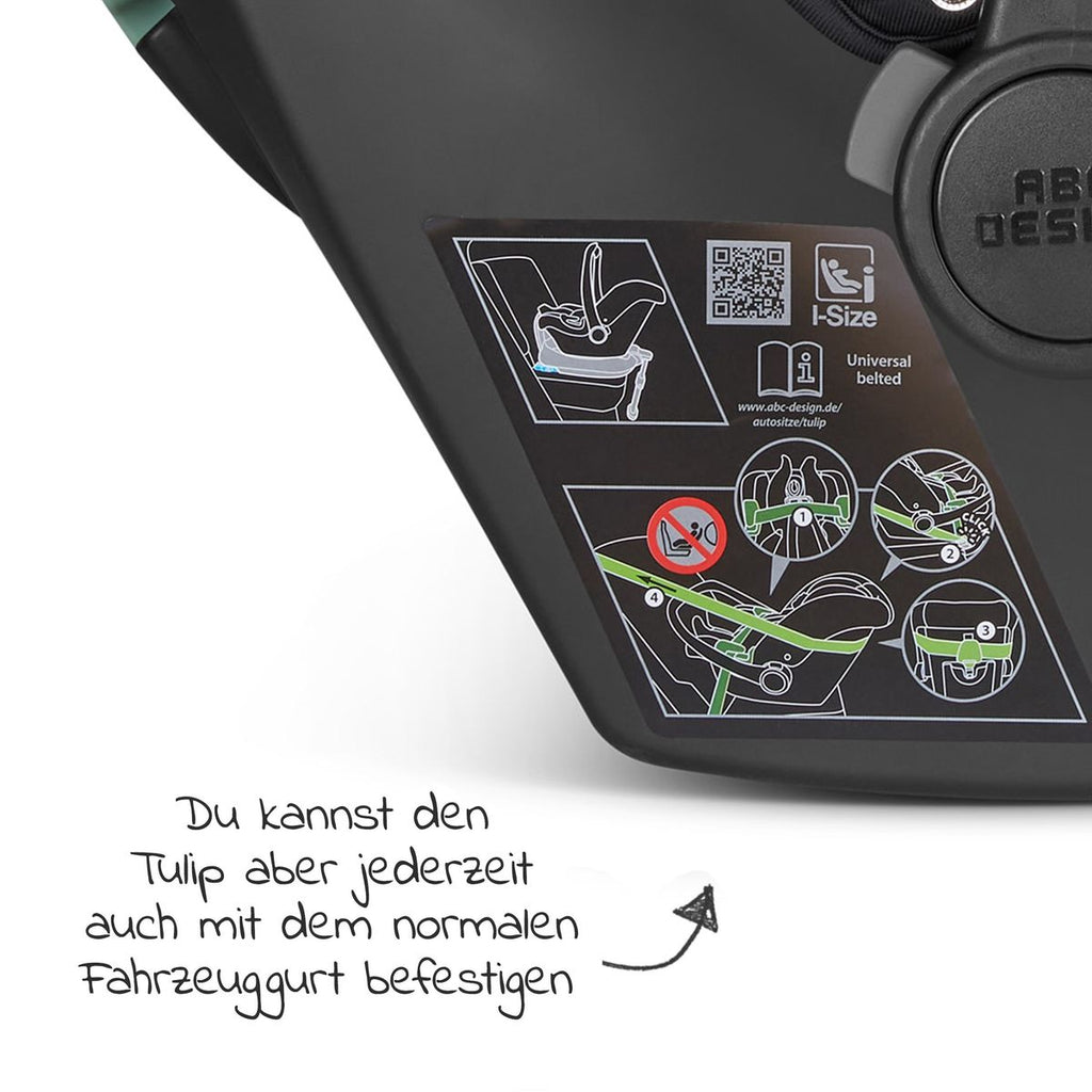 Babystol Tulip i-Size gruppe 0+ visning av ISOFIX-base