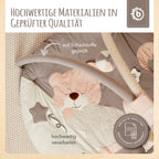 babyteppe med aktivitetsbue plysj 90x90 cm med leker