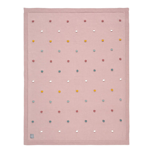 Babyteppe Dots finstrikk 80x110 cm økologisk bomull forfra