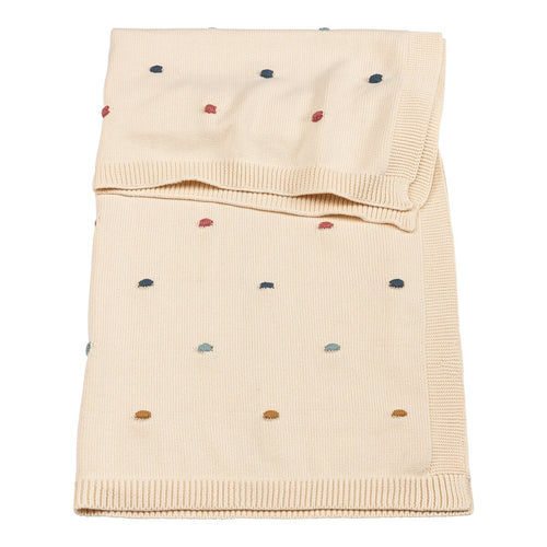 Babyteppe Dots strikket bomull 80x100 cm forfra