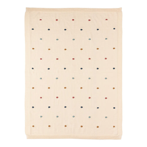 Babyteppe Dots strikket bomull 80x100 cm bakside