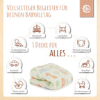 Detalj av babyteppe i fleece med dyremotiv 75x90 cm fra fødsel