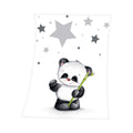 Babyteppe Fynn Panda mikrofiber 75 x 100 cm forfra med panda motiv