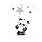Babyteppe Fynn Panda mikrofiber 75 x 100 cm forfra med panda motiv