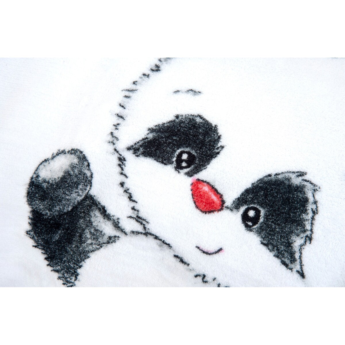 Babyteppe Fynn Panda mikrofiber 75 x 100 cm montert i barnevogn